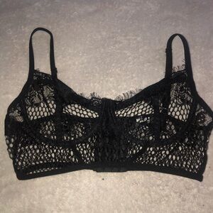 Crochet Black Lace Bralette